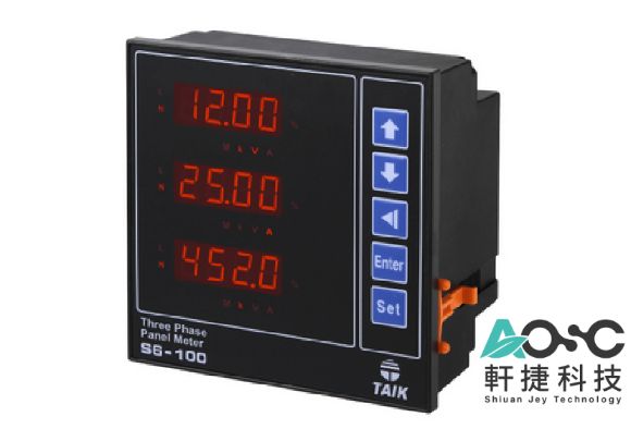S6-100 Three-Phase Digital Panel Meter | True RMS | RS-485 & Relay Output | DIN 144x144 | TAIK Electric