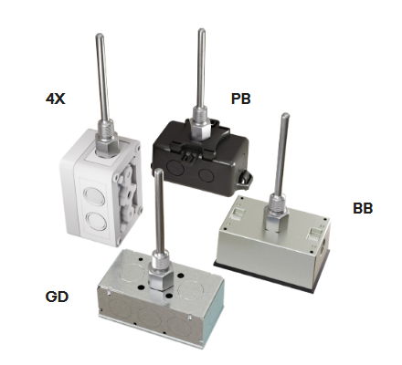 A/CP-I-4" Series Immersion Thermistor | 10K Type II | Multiple Enclosure Options